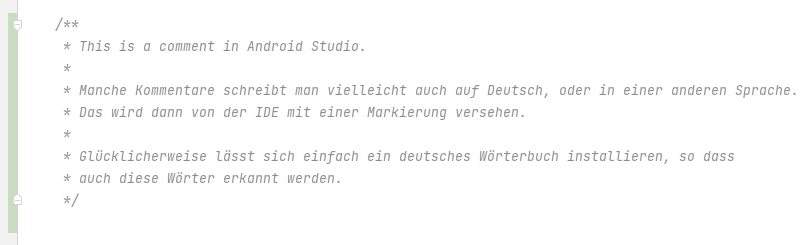 Deutsche Rechtschreibprüfung in Android Studio